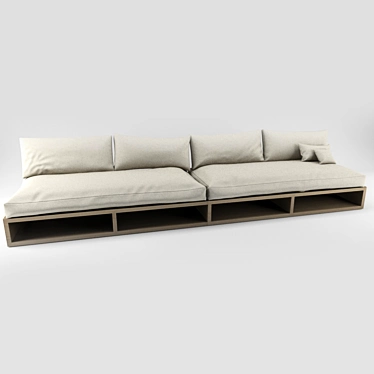 DIY Wooden Box Sofa Set 3D model image 1 