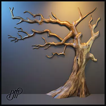 Artistic Wood Wall Sculpture 3D model image 1 