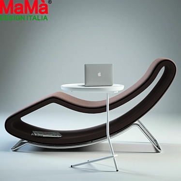 Modern Monza Chaise and Table 3D model image 1 