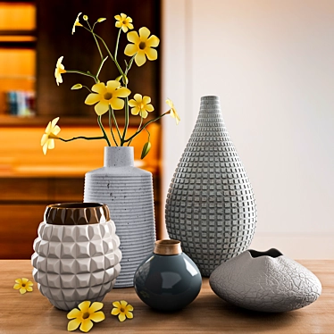 Stylish Vases & Pots Collection 3D model image 1 