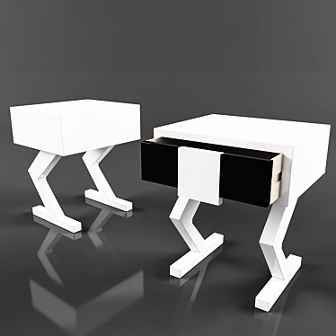 Krux13: Wooden and Aluminum stool 3D model image 1 