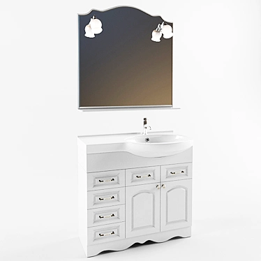 Anna 90: Illuminated Bathroom Mirror & Briklaer 3D model image 1 