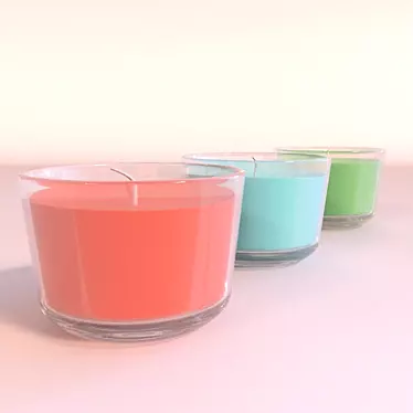 Glowing Delights: Decorative Candle Set 3D model image 1 