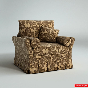 Classic Soft Armchair 3D model image 1 