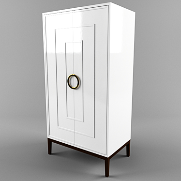 Regency Distribution Brass Armoire 3D model image 1 