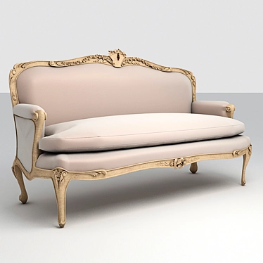 Elegant Louis XV Sofa 3D model image 1 