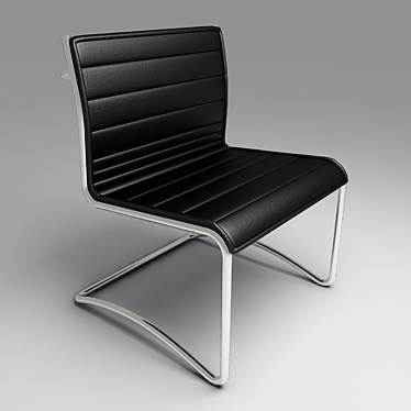 Steel Leather Meeting Chair 3D model image 1 