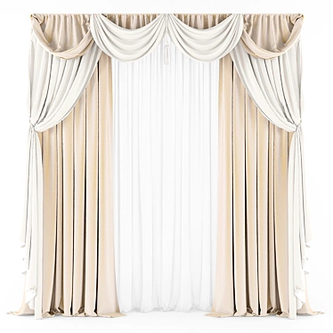 Classic Elegance: Stylish Curtains 3D model image 1 