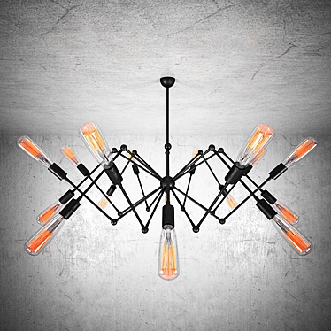 Industrial Loft Chandelier 3D model image 1 