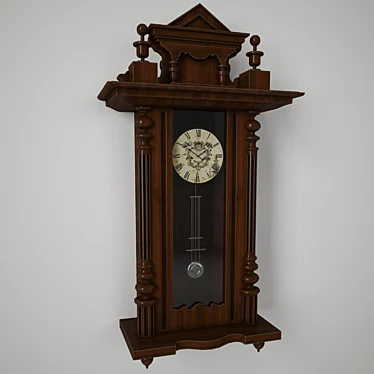  Antique Style Walnut Wall Clock - Gustav Becker 3D model image 1 