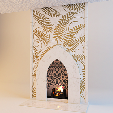 Wall-Embedded Fireplace 3D model image 1 