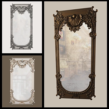 Vintage Reflection: Classic Old Mirror 3D model image 1 