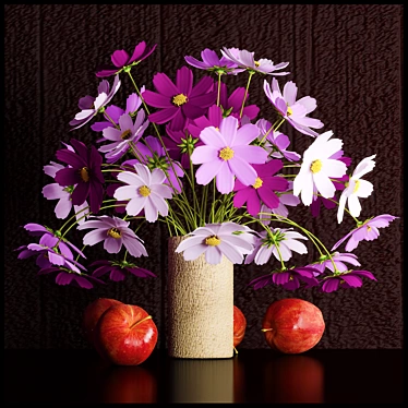 Blooming Love: Cosmos Flowers 3D model image 1 