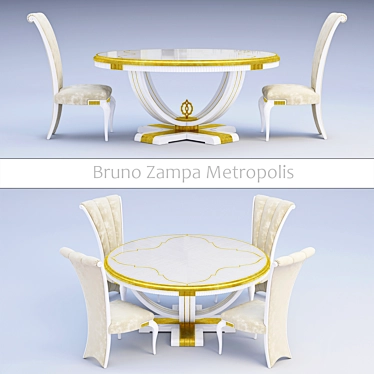 Bruno Zampa Round Table Set 3D model image 1 