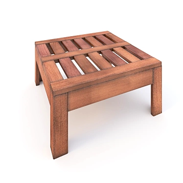 Rustic Wooden Coffee Table 3D model image 1 