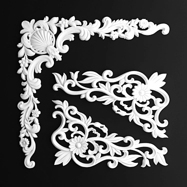 Elegant Stucco Corner Molding 3D model image 1 