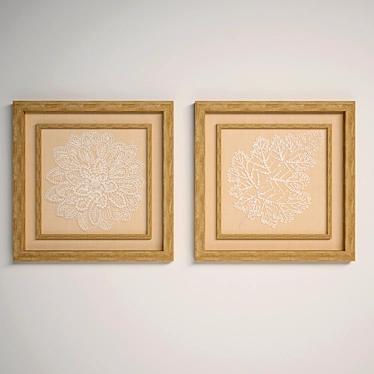 Elegant Lace Wall Panel 3D model image 1 