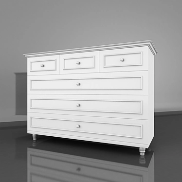 Elegant White Chest of Drawers 3D model image 1 