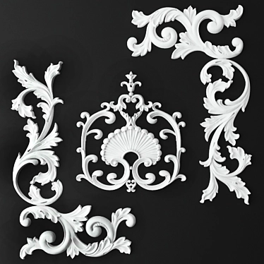 Elegant Corner Moldings 3D model image 1 