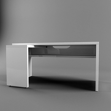 IKEA MALM 151x65: Sleek White Desk 3D model image 1 