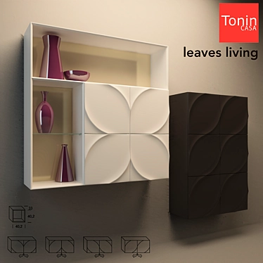 Modular Leaves Living Cabinets 3D model image 1 