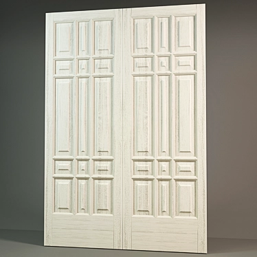 Elegant Paneled Doors 3D model image 1 