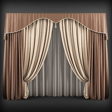 Elegant Classic Curtains 3D model image 1 