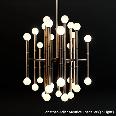 Elegant Brass Meurice Chandelier 3D model image 1 