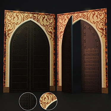 Exquisite Oriental Door 3D model image 1 