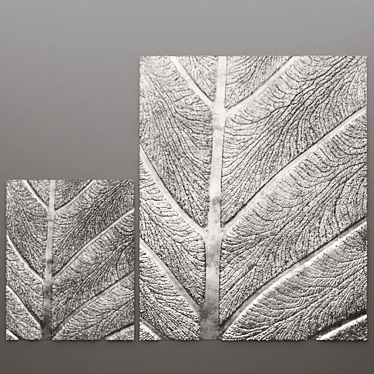 Custom Carved Wood Wall Panel 3D model image 1 