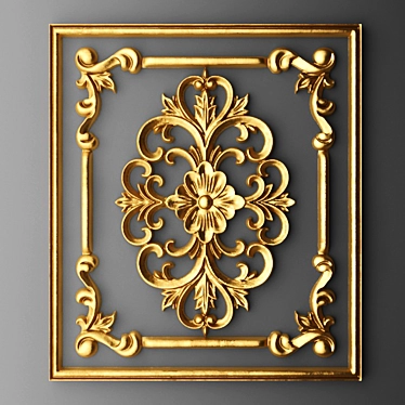 Stucco Frame Carving - Decorative Ornament for Elegant Interiors 3D model image 1 