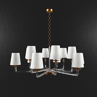 Parker Crystal Brass Chandelier 3D model image 1 