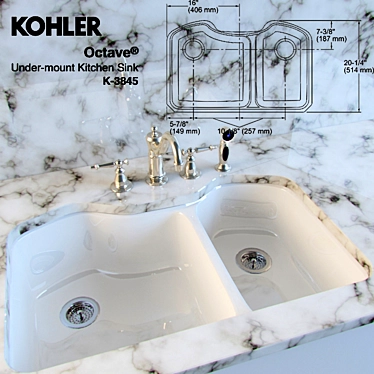 Kohler Antique Faucet and Octave Sink 3D model image 1 