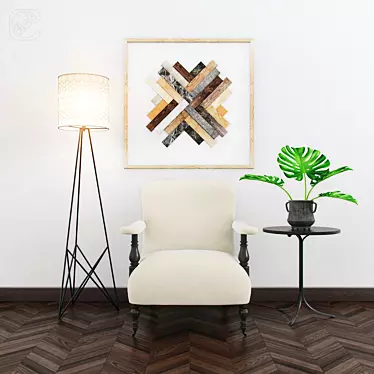 Ethnic-inspired Table & Chair 3D model image 1 