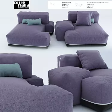 Sofa Sanders from ditre italia with attached armrest.