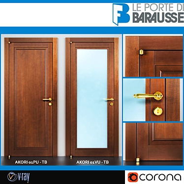 Elegant Barausse Doors Collection 3D model image 1 