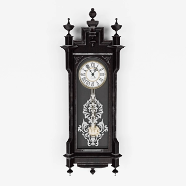 Vintage Pendulum Wall Clock 3D model image 1 