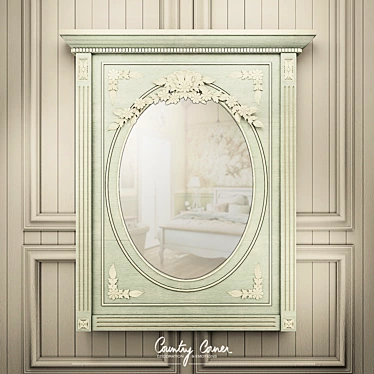 Vintage Gustavian Mirror: Country Corner 3D model image 1 