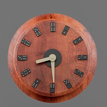 Dominoes Wood Wall Clock 3D model image 1 