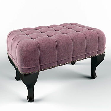 Classic English Ottoman: 750x450x450mm 3D model image 1 