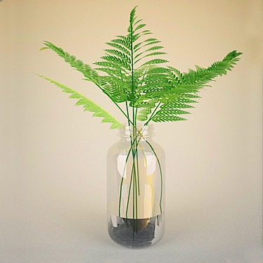 Fern in Elegant Vase 3D model image 1 