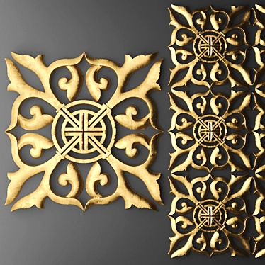 Elegant Carved Rosette Pattern 3D model image 1 