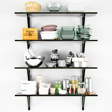 Kitchenware Shelf: Organize and Display Your Kitchen Essentials 3D model image 1 