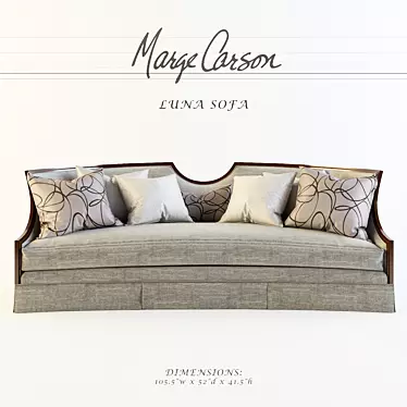 Marge Carson Luna: Glamourous Luxury Sofa 3D model image 1 