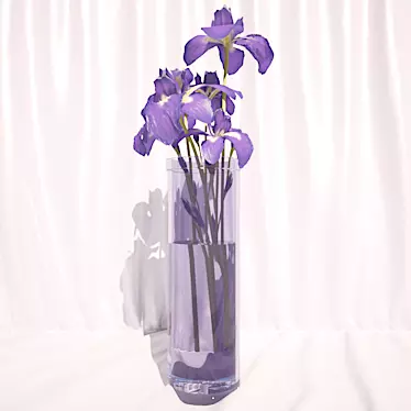 Captivating Dark Purple Irises 3D model image 1 