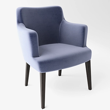 Cosy Blue Plush Chair 3D model image 1 