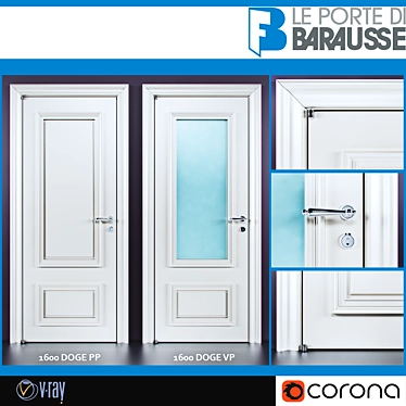 Elegant Barausse Doors 3D model image 1 