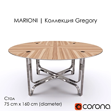 Marioni Gregory Round Dining Table 3D model image 1 