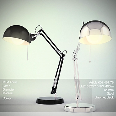 Modern Chrome Table Lamp 3D model image 1 