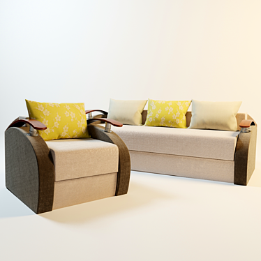 "Quebec" Sofa by Pan Divan 3D model image 1 